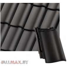 Керамическая черепица Roben Milano - Антрацит, ангобированная